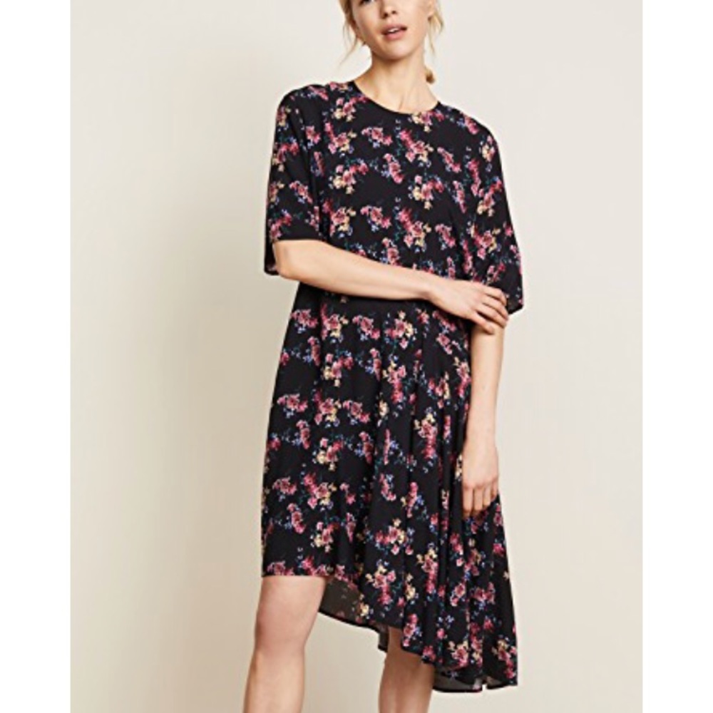 Public School Black Floral Midi Dress